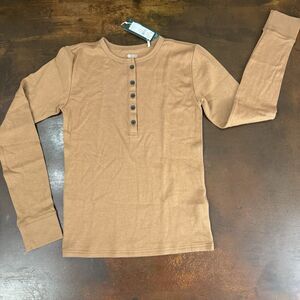 Alpine Design Women's Long Sleeve Caramel Latte Henley Small duofold